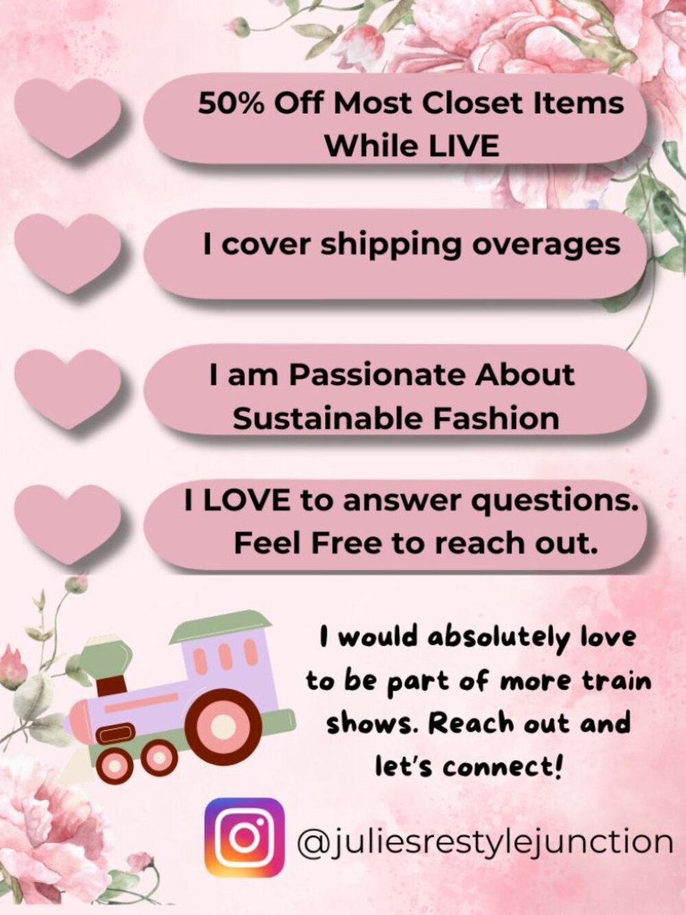 Julie is LIVE! ❤️🥳 Live Show Notification Flyer! - Picture 3 of 5